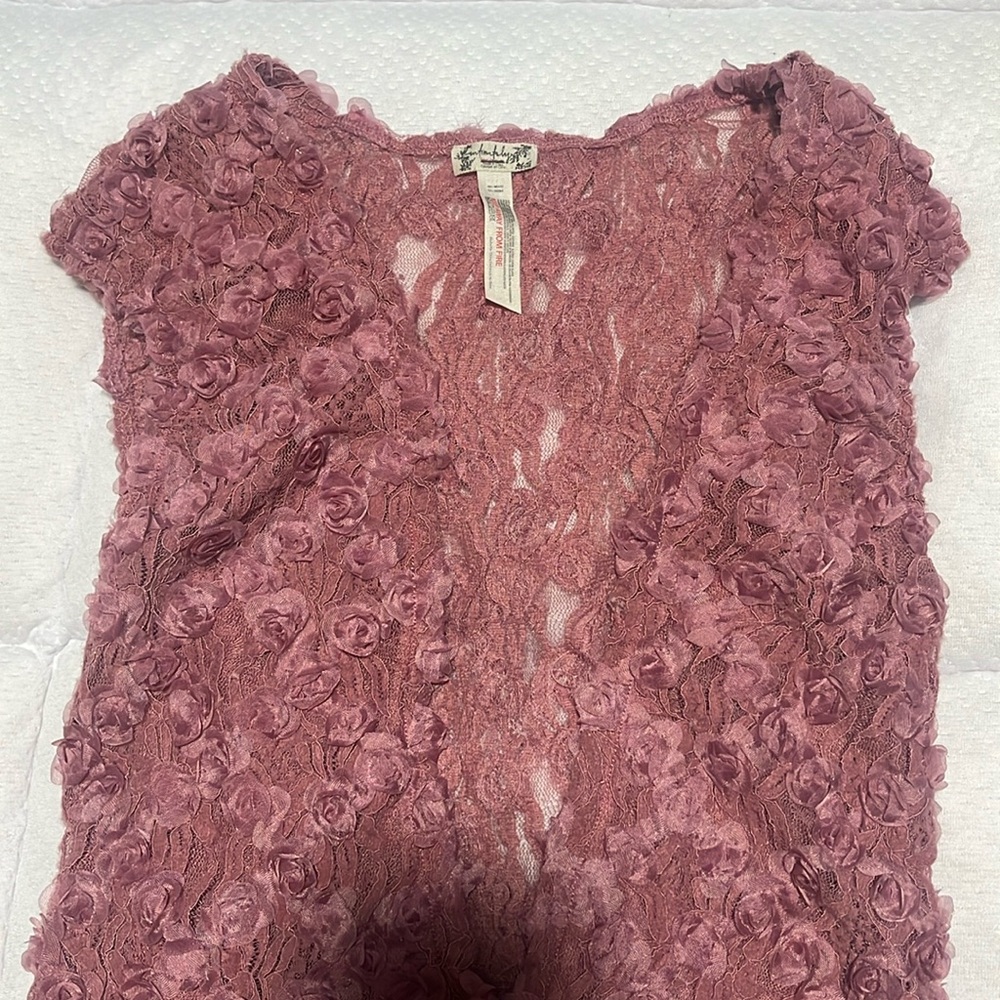 Sheer, flowered Free People sleevless top